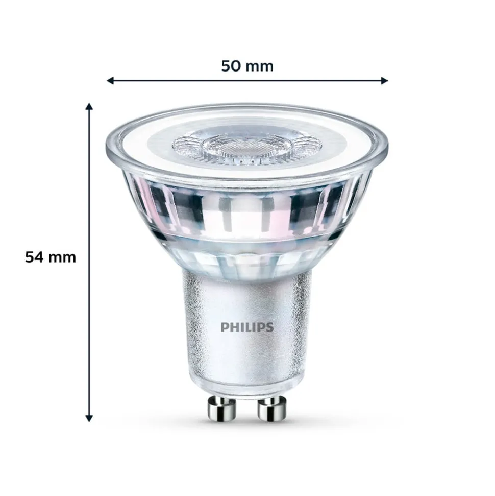 Philips LED lamp GU10 3,5W 275lm 840 helder 36° 3st