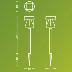 Philips LED lamp op zonne-energie Avery, grondpen, zwart, IP44
