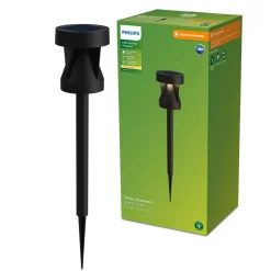Philips LED lamp op zonne-energie Avery, grondpen, zwart, IP44
