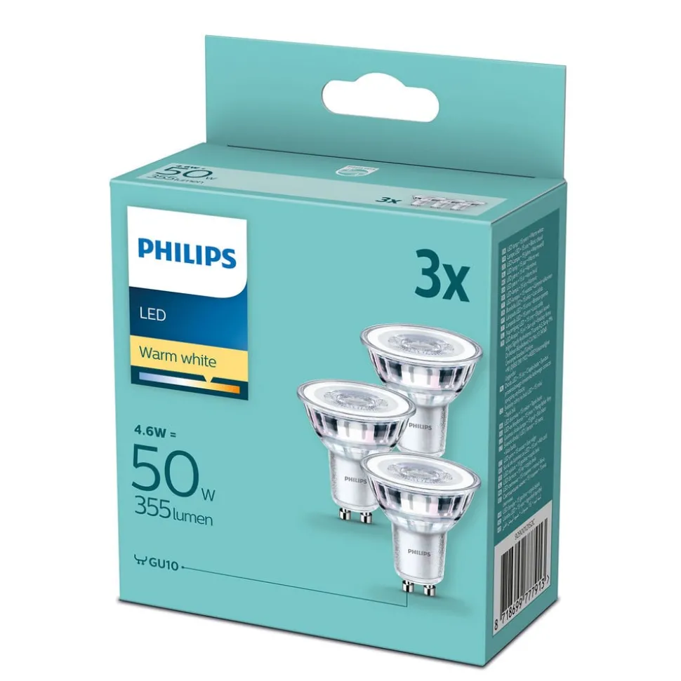 Philips LED reflector GU10 4,6W 2.700 K, 3/pak
