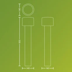 Philips LED sokkellamp Otis UE, roestvrij staal, IP44