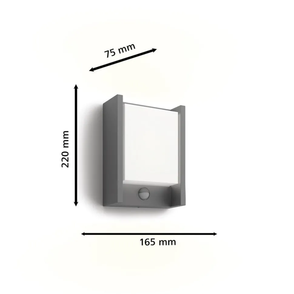 Philips LED wandlamp Arbour UE, sensor, 2.700 K