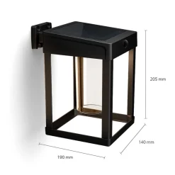 Philips LED wandlamp Camill zwart/helder, 14 x 14 cm