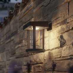 Philips LED wandlamp Camill, zwart/helder, Ø 14 cm