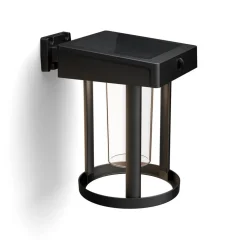 Philips LED wandlamp Camill, zwart/helder, Ø 14 cm