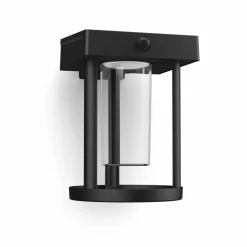 Philips LED wandlamp Camill, zwart/helder, Ø 14 cm