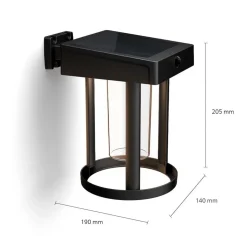 Philips LED wandlamp Camill, zwart/helder, Ø 14 cm