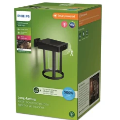 Philips LED wandlamp Camill, zwart/helder, Ø 14 cm