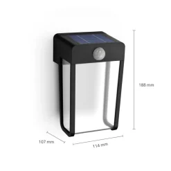 Philips LED wandlamp Shroud, zwart/helder, sensor