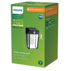 Philips LED wandlamp Shroud, zwart/helder, sensor