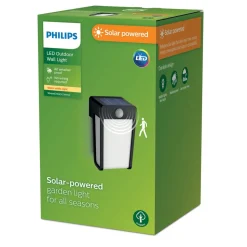 Philips LED wandlamp Shroud, zwart/opal, sensor