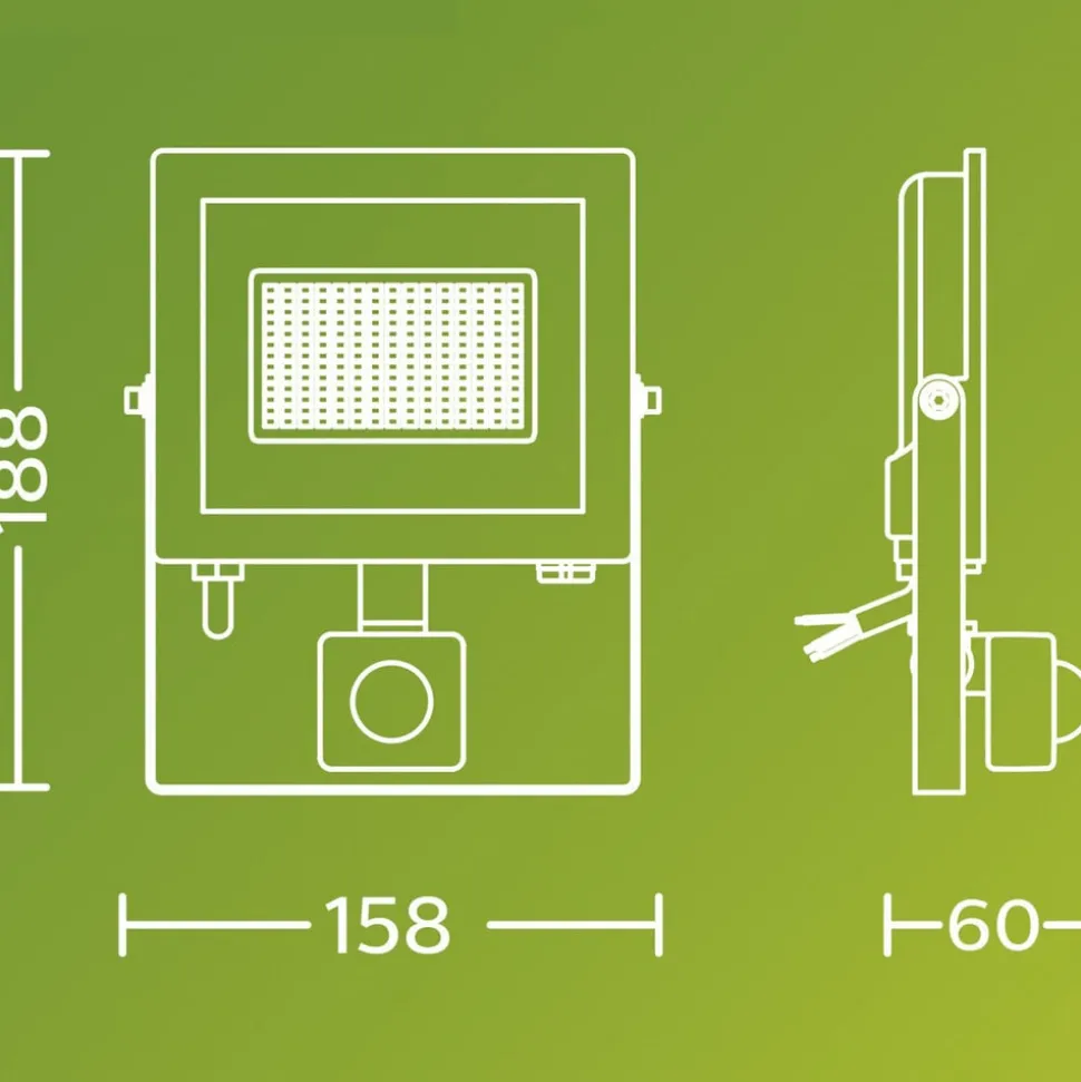 Philips LED-buitenspot Lois UE Sensor, 14 W, 5.000 K IP65