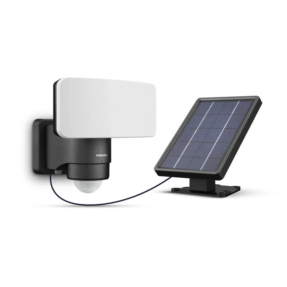 Philips LED-buitenspot op zonne-energie Tylus, zwart 5.000K sensor
