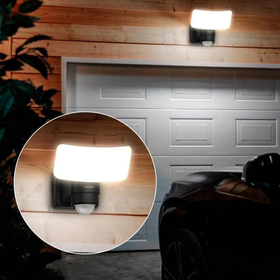 Philips LED-buitenspot op zonne-energie Tylus, zwart 5.000K sensor