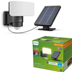 Philips LED-buitenspot op zonne-energie Tylus, zwart 5.000K sensor