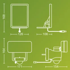 Philips LED-buitenspot op zonne-energie Tylus, zwart 3.000K sensor