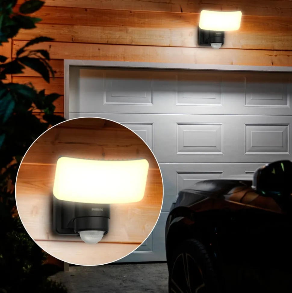 Philips LED-buitenspot op zonne-energie Tylus, zwart 3.000K sensor