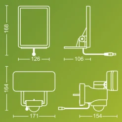 Philips LED-buitenspot op zonne-energie Tylus, wit, 3.000 K, sensor