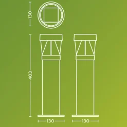 Philips LED-sokkellamp Avery, zwart, IP44