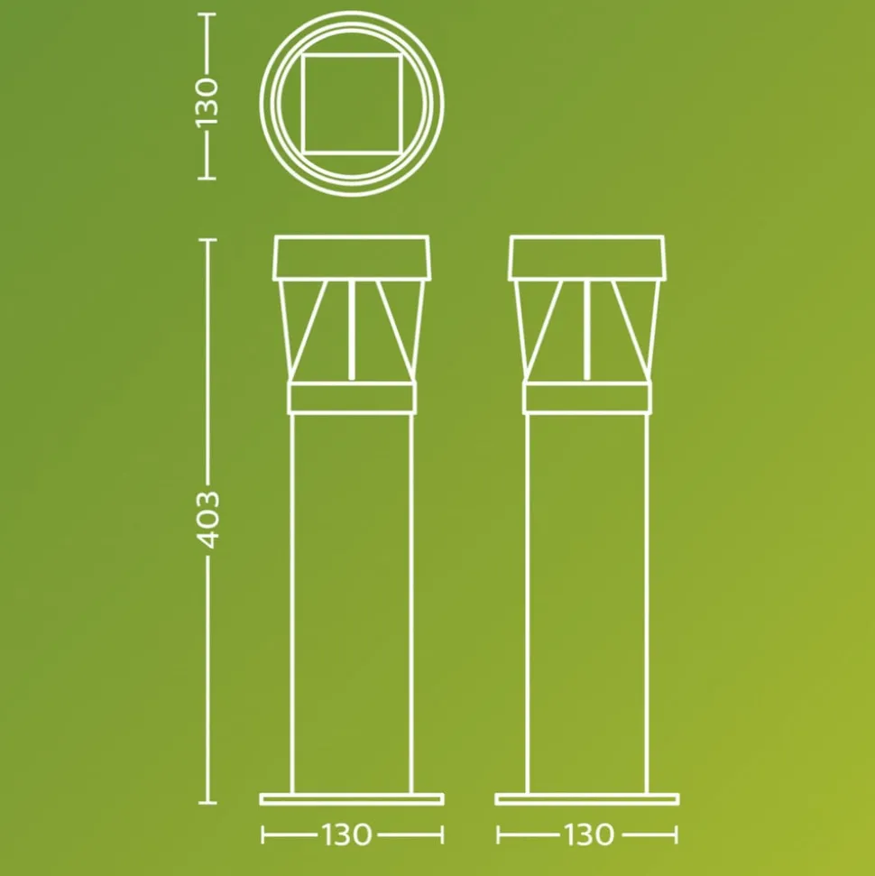 Philips LED-sokkellamp Avery, zwart, IP44