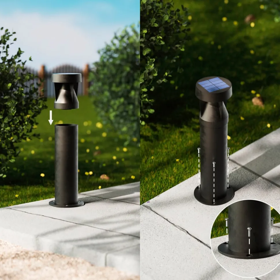 Philips LED-sokkellamp Avery, zwart, IP44