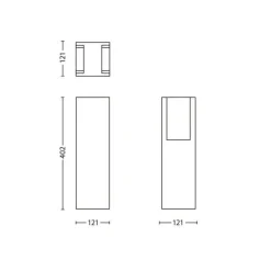 Philips myGarden Bridge sokkellamp E27 antraciet