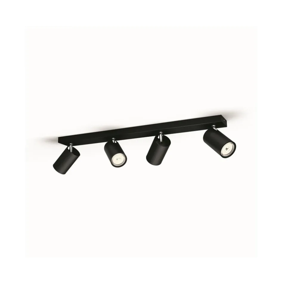 Philips myLiving Kosipo spot GU10 zwart 4-lamps