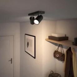 Philips myLiving Kosipo spot GU10 zwart 2-lamps