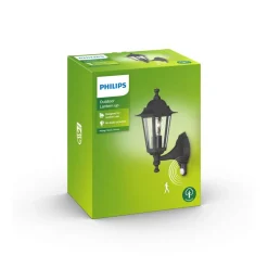 Philips Peking buitenwandlamp zwart met sensor