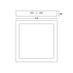 Philips Slim Surface LED 4.000K hoekig 21cm wit