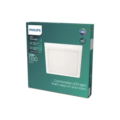 Philips Slim Surface LED 4.000K hoekig 21cm wit