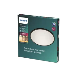 Philips SuperSlim plafondlamp 2.700K Ø42cm zwart