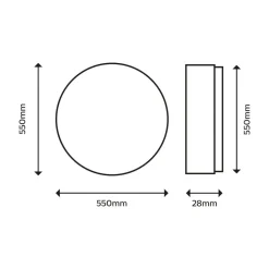Philips SuperSlim plafondlamp 2.700K Ø54cm zwart