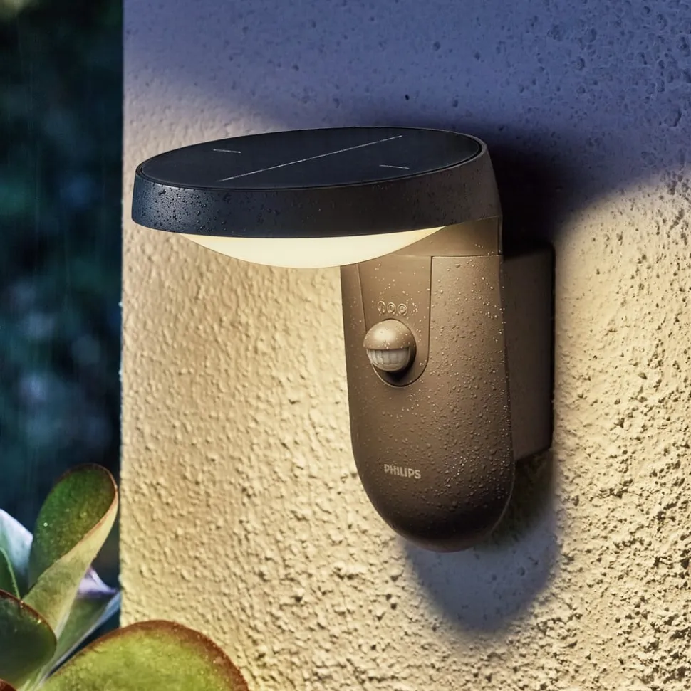 Philips Tyla solar-buitenwandlamp, sensor, A-label