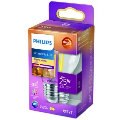 Philips WarmGlow LED lamp E27 P45 2,5W helder