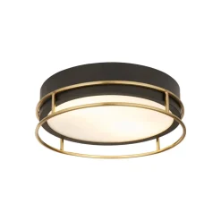 Phoenix plafondlamp, Ø 30 cm, zwart/messing, IP44