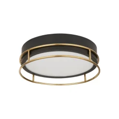 Phoenix plafondlamp, Ø 30 cm, zwart/messing, IP44