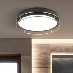 Phoenix plafondlamp, Ø 40 cm, zwart / chroom, IP44