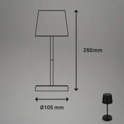 Piha LED tafellamp met oplaadbare batterij, zwart