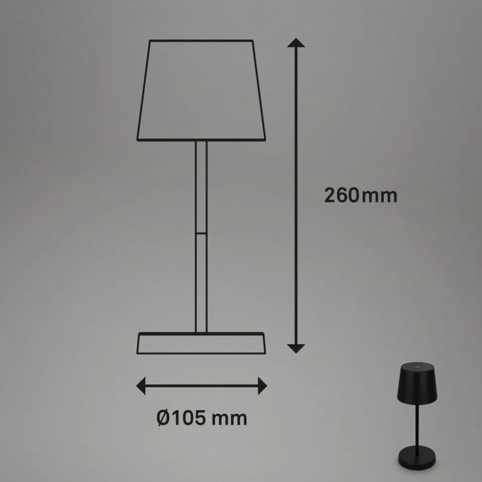 Piha LED tafellamp met oplaadbare batterij, zwart