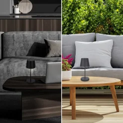 Piha LED tafellamp met oplaadbare batterij, zwart