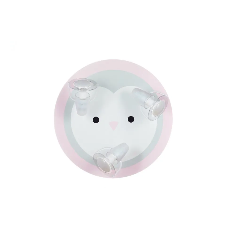 Pinguin 3-lamps plafondspot met rand in roze