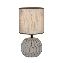 Pinia tafellamp, bruin, hoogte 27,5 cm, keramiek/linnen