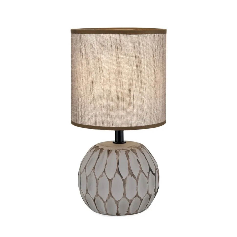 Pinia tafellamp, bruin, hoogte 27,5 cm, keramiek/linnen