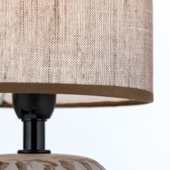 Pinia tafellamp, bruin, hoogte 27,5 cm, keramiek/linnen