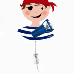 Piraten wandlamp voor kinderen, met schakelaar
