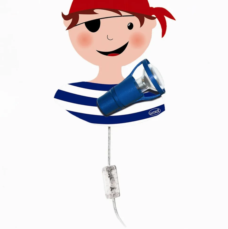 Piraten wandlamp voor kinderen, met schakelaar
