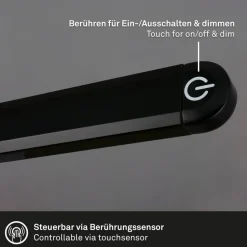 Pivaz LED tafellamp, touchdimmer, zwart