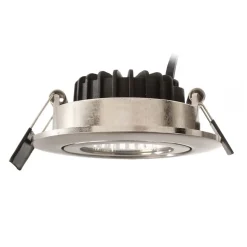 Plafond inbouwlamp Dione, IP44, 4.000 K, nikkel, dimbaar
