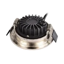 Plafond inbouwlamp Dione, IP44, 2.700 K, nikkel, dimbaar